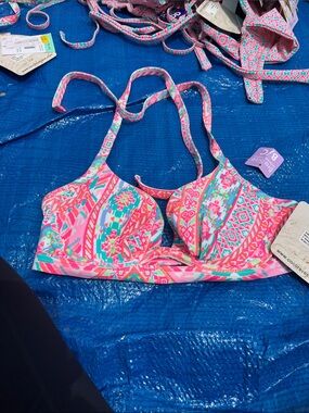 Cocorave Colorful Multi Print Bikini Top - 34B/c new